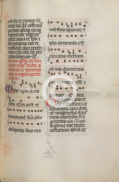 Missale: Fol. 180: Music for various ordinary prayers, 1469. Creator: Bartolommeo Caporali (Italian, c. 1420-1503).