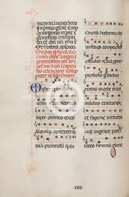 Missale: Fol. 180v: Music for various ordinary prayers, 1469. Creator: Bartolommeo Caporali (Italian, c. 1420-1503).