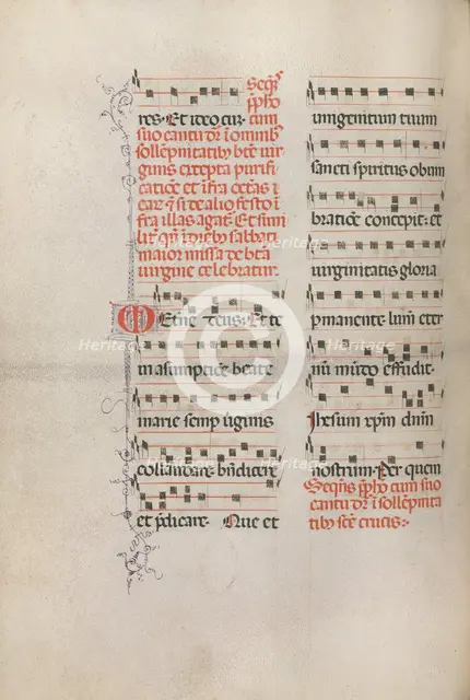 Missale: Fol. 181v: Music for various ordinary prayers, 1469. Creator: Bartolommeo Caporali (Italian, c. 1420-1503).