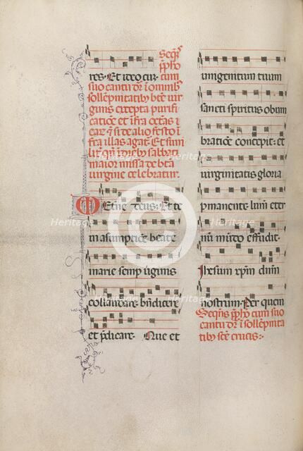 Missale: Fol. 181v: Music for various ordinary prayers, 1469. Creator: Bartolommeo Caporali (Italian, c. 1420-1503).