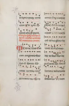 Missale: Fol. 182v: Music for various ordinary prayers, 1469. Creator: Bartolommeo Caporali (Italian, c. 1420-1503)