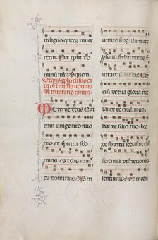 Missale: Fol. 182v: Music for various ordinary prayers, 1469. Creator: Bartolommeo Caporali (Italian, c. 1420-1503)