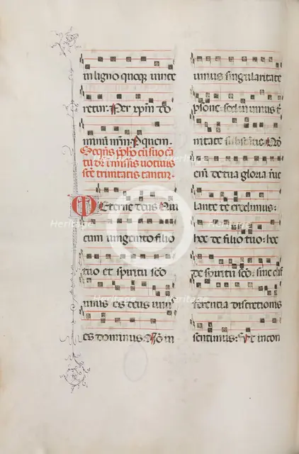 Missale: Fol. 182v: Music for various ordinary prayers, 1469. Creator: Bartolommeo Caporali (Italian, c. 1420-1503).