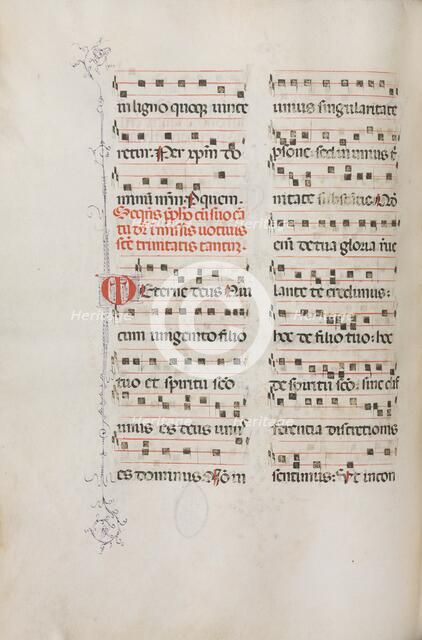 Missale: Fol. 182v: Music for various ordinary prayers, 1469. Creator: Bartolommeo Caporali (Italian, c. 1420-1503).
