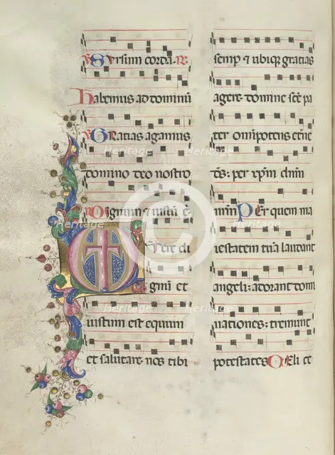 Missale: Fol. 183v: Cross, Foliage, 1469. Creator: Bartolommeo Caporali (Italian, c. 1420-1503).