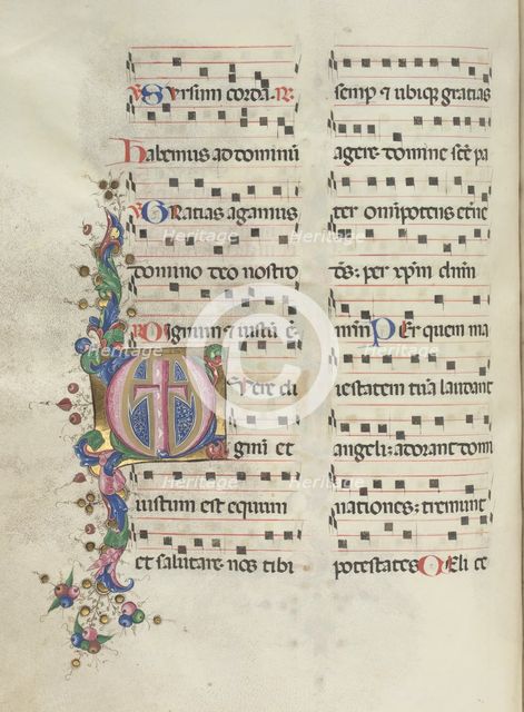 Missale: Fol. 183v: Cross, Foliage, 1469. Creator: Bartolommeo Caporali (Italian, c. 1420-1503).