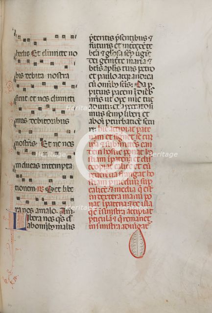 Missale: Fol. 190: Music for various prayers, 1469. Creator: Bartolommeo Caporali (Italian, c. 1420-1503).