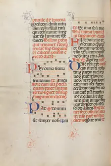 Missale: Fol. 190v: Music for various prayers, 1469. Creator: Bartolommeo Caporali (Italian, c. 1420-1503)