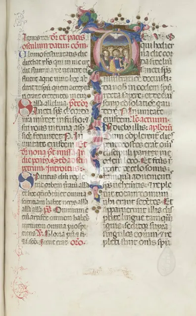 Missale: Fol. 214: Pentecost, 1469. Creator: Bartolommeo Caporali (Italian, c. 1420-1503).