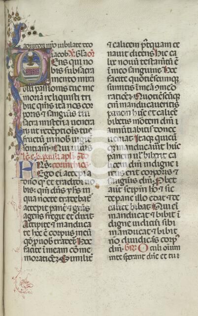 Missale: Fol. 225: Chalice with Host, 1469. Creator: Bartolommeo Caporali (Italian, c. 1420-1503).