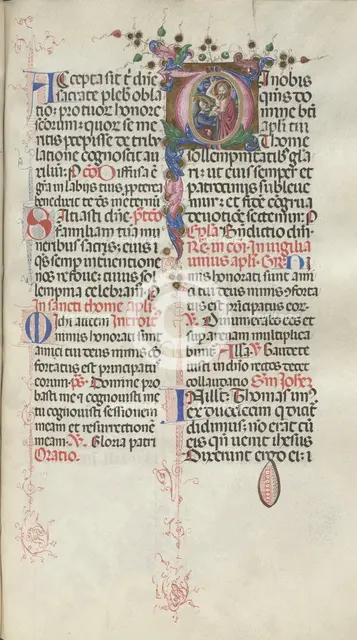 Missale: Fol. 262: Saint Thomas, 1469. Creator: Bartolommeo Caporali (Italian, c. 1420-1503).