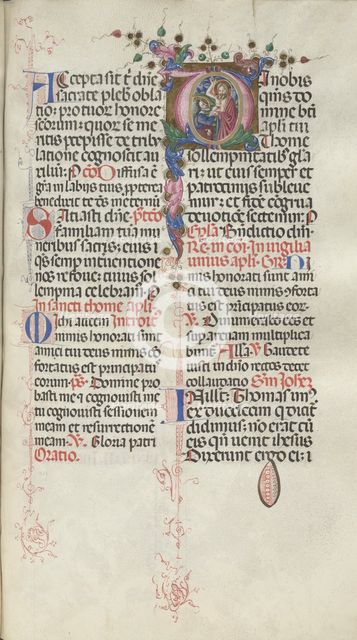 Missale: Fol. 262: Saint Thomas, 1469. Creator: Bartolommeo Caporali (Italian, c. 1420-1503).