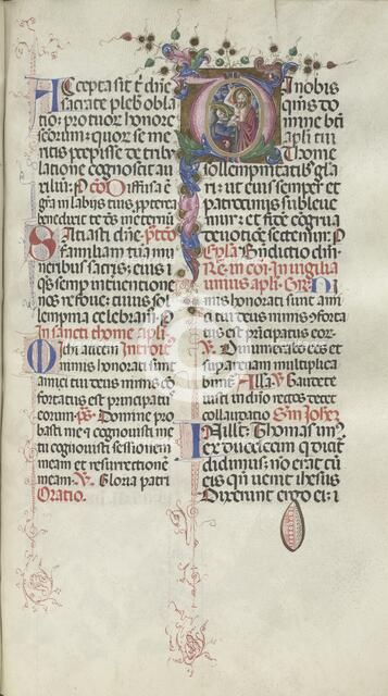 Missale: Fol. 262: Saint Thomas, 1469. Creator: Bartolommeo Caporali (Italian, c. 1420-1503).