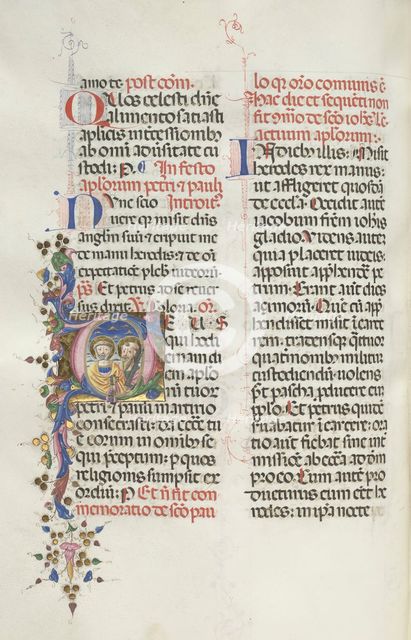 Missale: Fol. 290v: Saints Peter and Paul, 1469. Creator: Bartolommeo Caporali (Italian, c. 1420-1503).