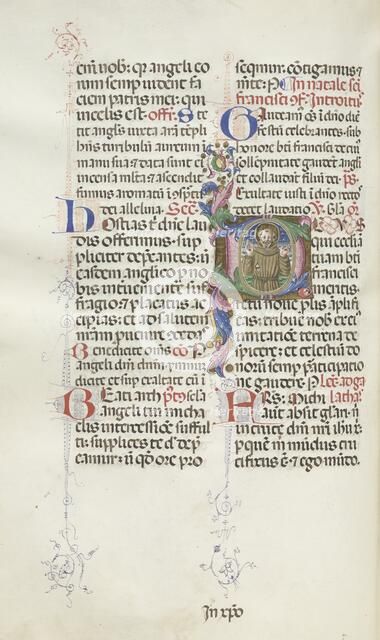 Missale: Fol. 318v: Saint Francis, 1469. Creator: Bartolommeo Caporali (Italian, c. 1420-1503).