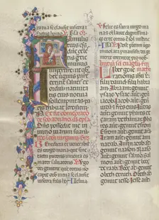 Missale: Fol. 311v: Saint Anne holding the newborn Virgin, 1469. Creator: Bartolommeo Caporali (Italian, c. 1420-1503)