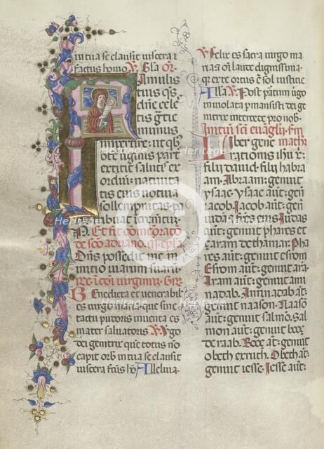 Missale: Fol. 311v: Saint Anne holding the newborn Virgin, 1469. Creator: Bartolommeo Caporali (Italian, c. 1420-1503).