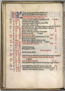 Missale: Fol. 6v: August Calendar Page, 1469. Creator: Bartolommeo Caporali (Italian, c. 1420-1503)