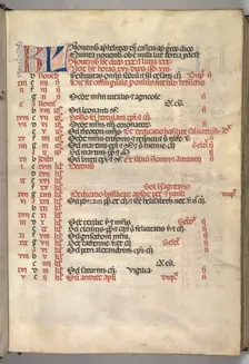Missale: Fol. 8r: November Calendar Page, 1469. Creator: Bartolommeo Caporali (Italian, c. 1420-1503)