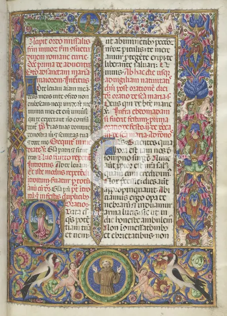 Missale: Fol. 9: Ordo Missalis (full borders), 1469. Creator: Bartolommeo Caporali (Italian, c. 1420-1503).