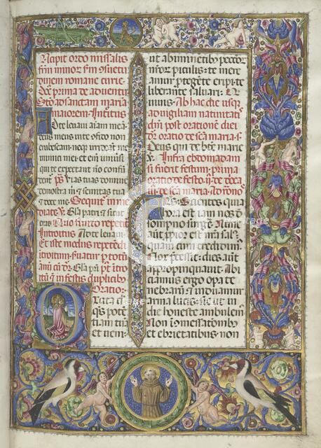 Missale: Fol. 9: Ordo Missalis (full borders), 1469. Creator: Bartolommeo Caporali (Italian, c. 1420-1503).