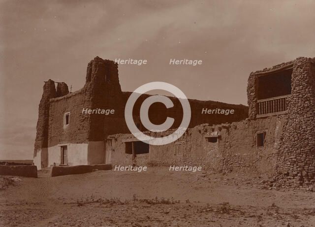 Mission and church at Acoma, c1905. Creator: Edward Sheriff Curtis.