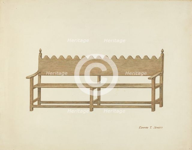 Mission Bench, c. 1936. Creator: Edward Jewett.