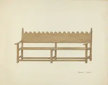 Mission Bench, c. 1936. Creator: Edward Jewett