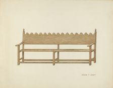 Mission Bench, c. 1936. Creator: Edward Jewett