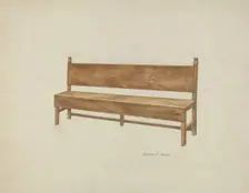 Mission Bench, c. 1936. Creator: Edward Jewett