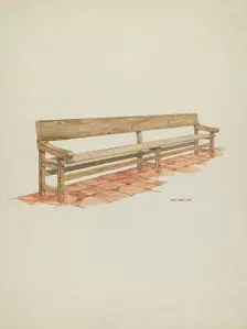 Mission Bench, c. 1936. Creator: Randolph F Miller