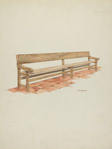 Mission Bench, c. 1936. Creator: Randolph F Miller