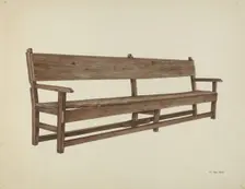 Mission Bench, c. 1938. Creator: Vera Van Voris