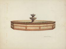 Mission Fountain, c. 1940. Creator: Raymond E. Noble