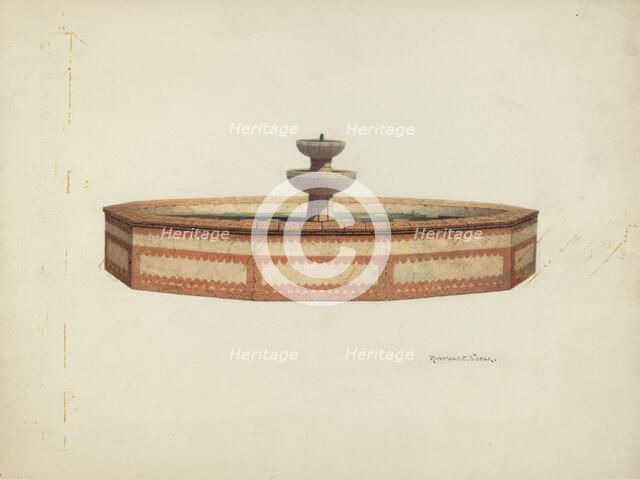 Mission Fountain, c. 1940. Creator: Raymond E. Noble.