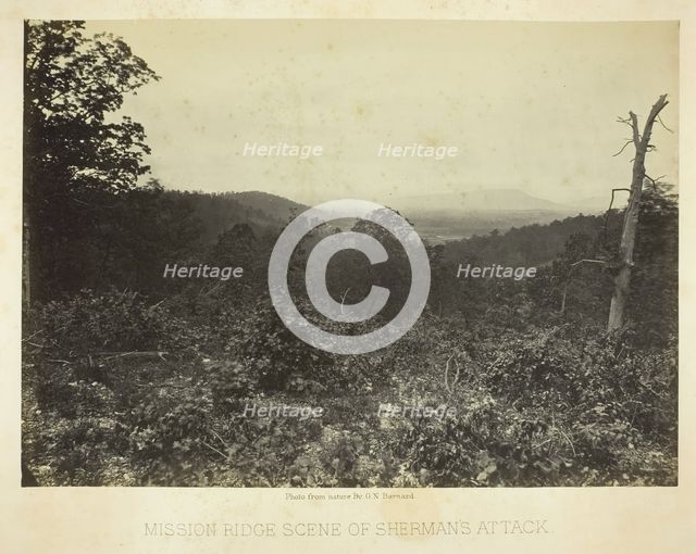 Mission Ridge Scene of Sherman's Attack, 1864/66. Creator: George N. Barnard.