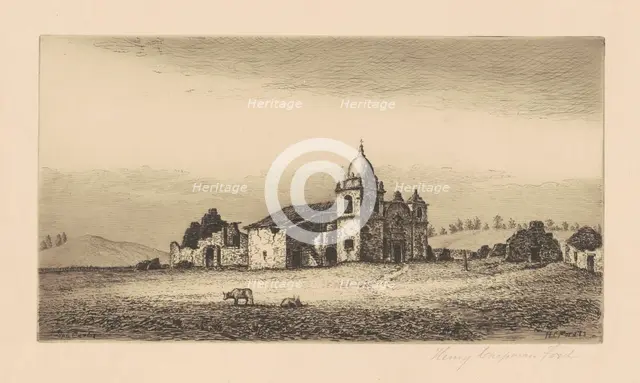 Mission San Carlos Borromeo, 1883. Creator: Henry Chapman Ford.