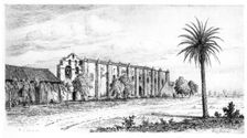 Mission San Gabriel, Published in 1883. Creator: Henry Chapman Ford