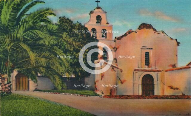 'Mission San Diego De Alcala. Founded 1769, California', c1941. Artist: Unknown.