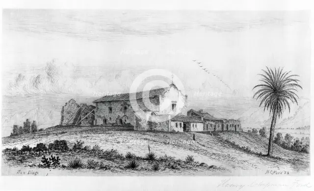 Mission San Diego, Published in 1883. Creator: Henry Chapman Ford.