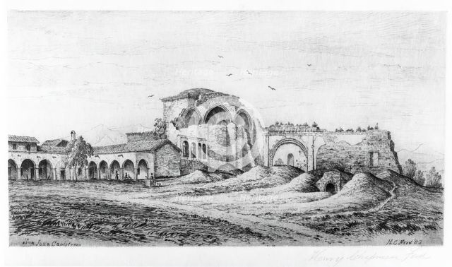 Mission San Juan Capistrano, Published in 1883. Creator: Henry Chapman Ford.