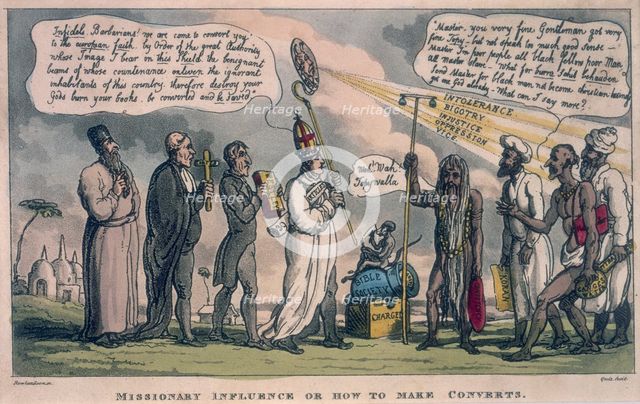 'Missionary Influence or How to Make Converts', 1815. Creator: Thomas Rowlandson.