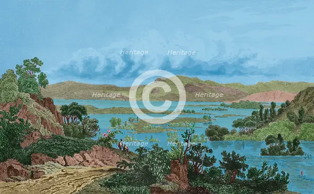 Mississippi flood, United States, 1837, (1850).  Creator: Victor-Marie-Felix Danvin.