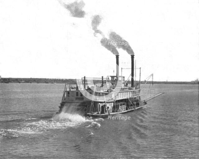 Mississippi Paddle Steamer, USA, c1900.  Creator: Unknown.