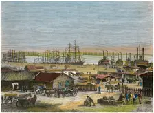 Mississippi River, New Orleans, Louisiana, USA, c1880. Artist: Barbant
