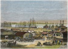 Mississippi River, New Orleans, Louisiana, USA, c1880. Artist: Barbant