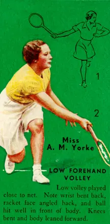 Miss A. M. Yorke - Low Forehand Volley c1935. Creator: Unknown
