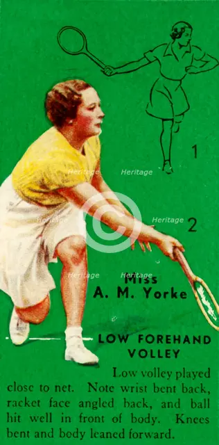 'Miss A. M. Yorke - Low Forehand Volley', c1935. Creator: Unknown.