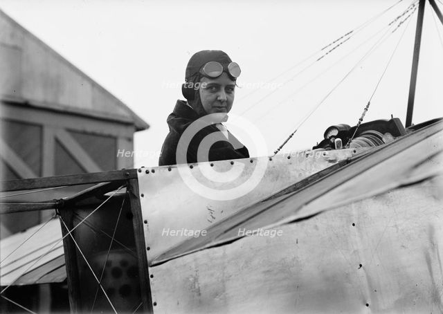 Miss Bernetta Miller, Moissant [sic] Aviatrix - In Bleriot Plane, 1911. Creator: Harris & Ewing.