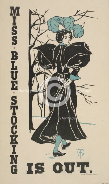 Miss blue stocking, c1896. Creator: Unknown.